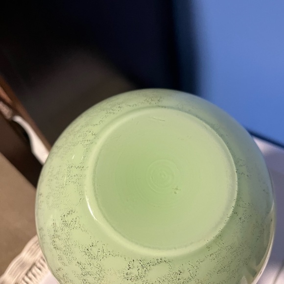 Vintage glass round vase with hand painted floral design  gold trim - Picture 12 of 13